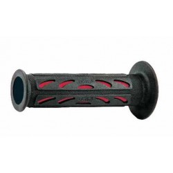 COPPIA MANOPOLE PROGRIP 724 FORATE AI LATI PER MOTO STRADALI, ROSSO