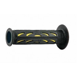 COPPIA MANOPOLE PROGRIP 724 FORATE AI LATI PER MOTO STRADALI, GIALLO