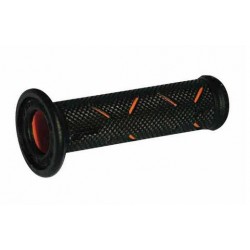 COPPIA MANOPOLE PROGRIP 717 FORATE AI LATI PER MOTO STRADALI, ARANCIO