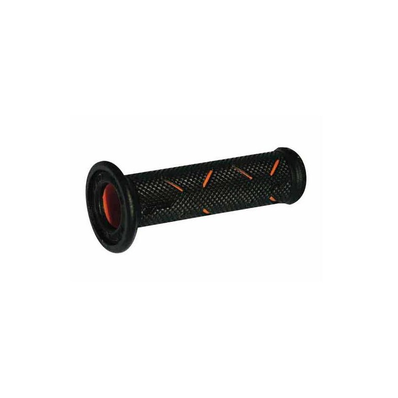 PAIR OF GRIPS PROGRIP 717 PERFORATED ON THE SIDES FOR ROAD MOTORCYCLES, ORANGE