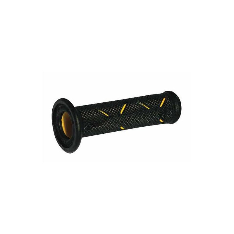 PAIR OF GRIPS PROGRIP 717 PERFORATED ON THE SIDES FOR ROAD MOTORCYCLES, YELLOW