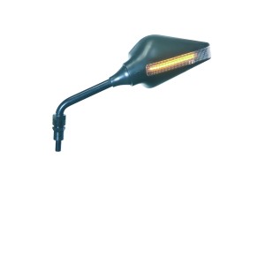 UNIVERSAL-LINKER FERNRÜCKSPIEGEL MIT RICHTUNGSANZEIGER FÜR NACKTE MOTORRÄDER, SCHWARZ ZUGELASSEN