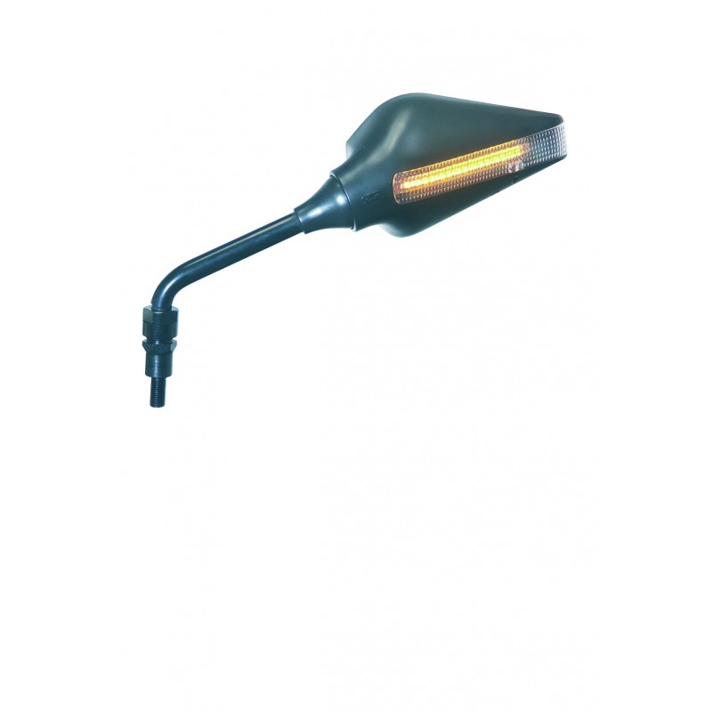 UNIVERSAL-LINKER FERNRÜCKSPIEGEL MIT RICHTUNGSANZEIGER FÜR NACKTE MOTORRÄDER, SCHWARZ ZUGELASSEN