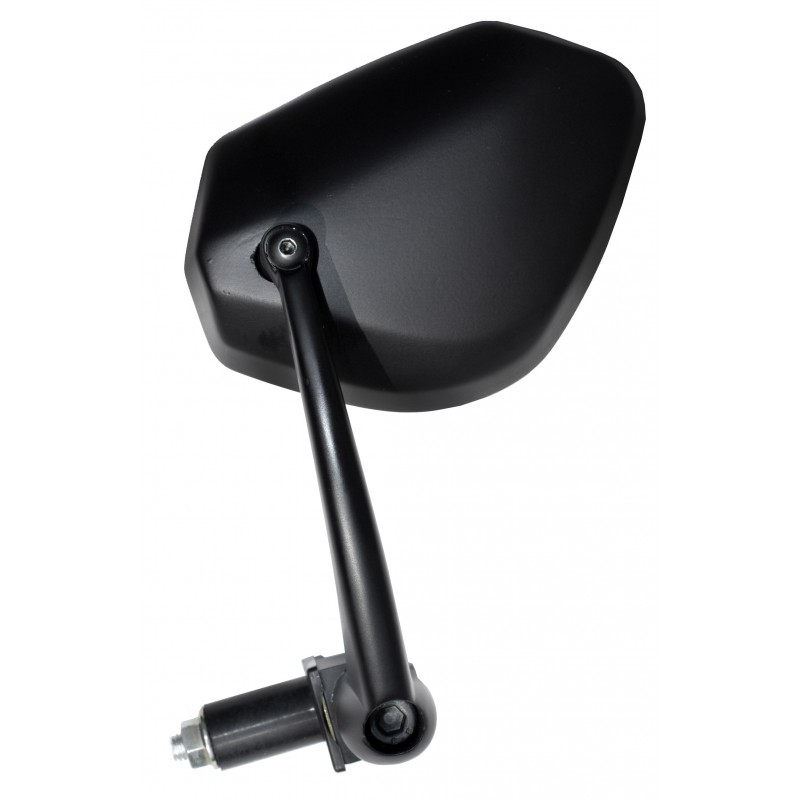 UNIVERSAL FAR BAR-END REARVIEW MIRROR FOR NAKED MOTORCYCLES, BLACK