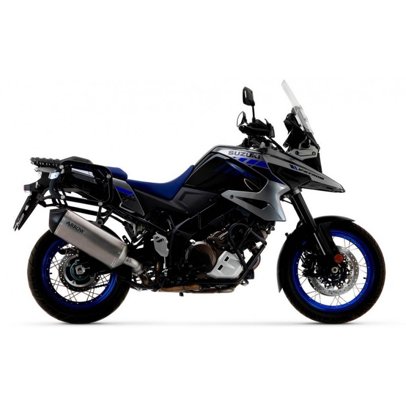 TERMINALE DI SCARICO ARROW SONORA SUZUKI V-STROM 1050 2020-2022, TITANIO DARK/CARBONIO, OMOLOGATO
