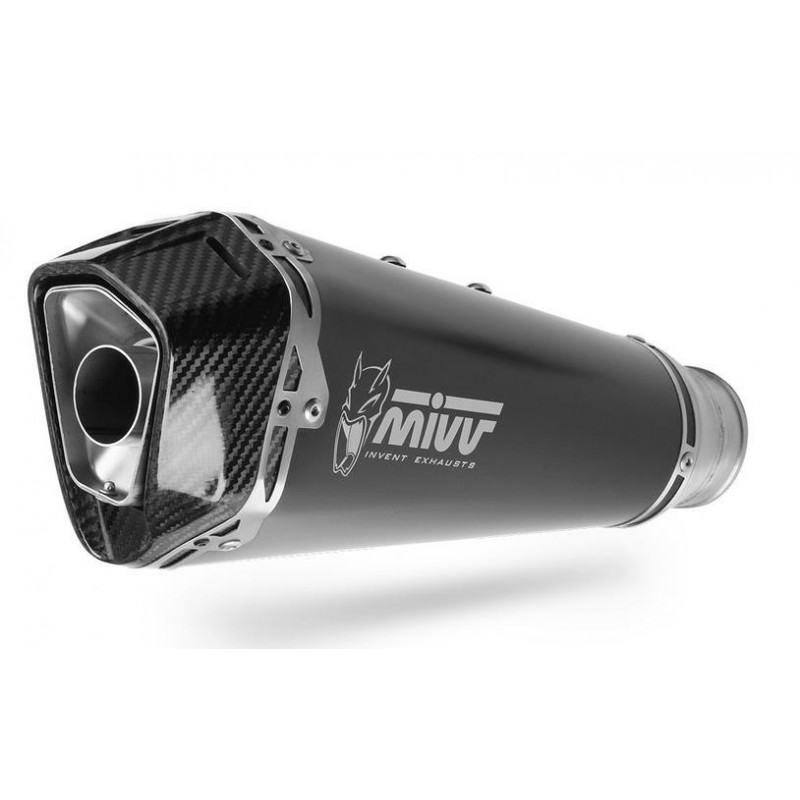 TERMINALE MIVV DELTA RACE KAWASAKI VERSYS 1000 S 2021-2024, OMOLOGATO BLACK/CARBONIO