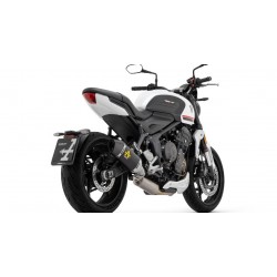 IMPIANTO DI SCARICO COMPLETO ARROW VELOCE TRIUMPH TRIDENT 660 2021-2024, ALLUMINIO DARK, CATALIZZATO 