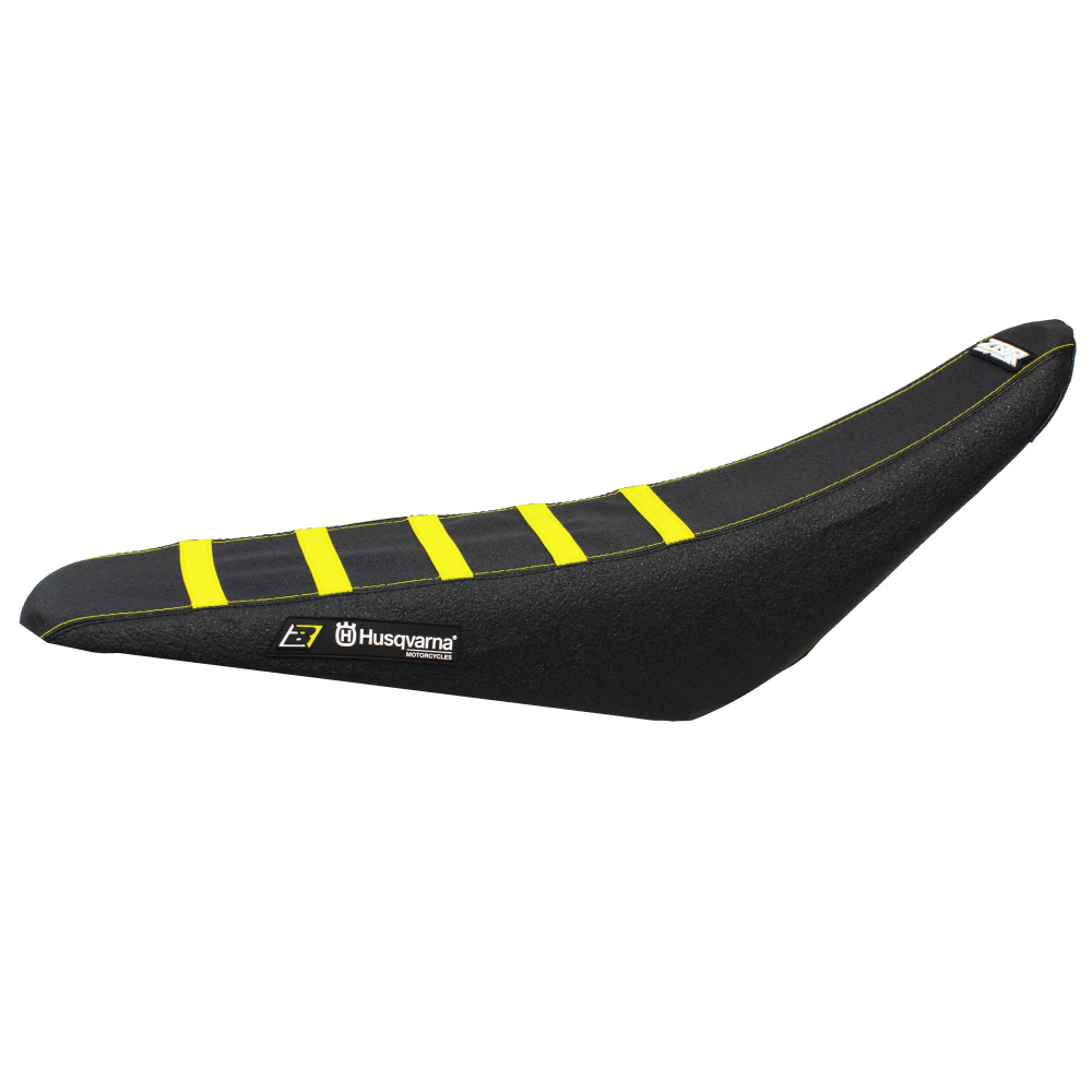 FUNDA ASIENTO BLACKBIRD ZEBRA HUSQVARNA TE/FE 2014-2016, TC/FC 2014-2015, NEGRO/AMARILLO
