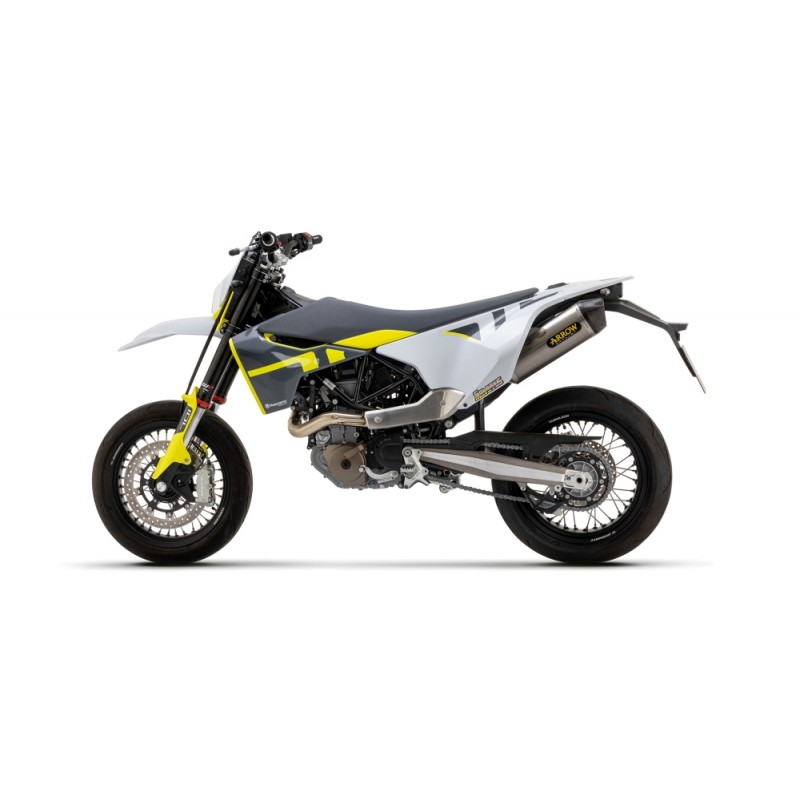 TERMINALE ARROW RACE-TECH HUSQVARNA 701 ENDURO 2021-2024, TITANIO/CARBONIO, CATALIZZATO