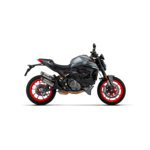 PAIR OF ARROW ROUND SIL EXHAUST DUCATI MONSTER 937 2021-2024, TITANIUM/CARBON, APPROVED