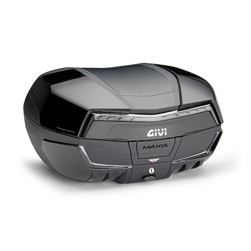 GIVI MONOKEY KOFFER V58NNT MAXIA 5 FASSUNGSVERMÖGEN 58 LITER, SCHWARZ GLÄNZEND SCHWARZER DECKEL UND TRANSPARENTER REFLEKTO