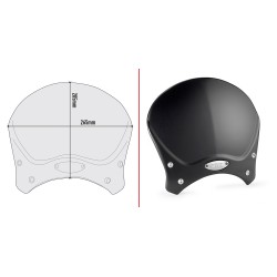 GIVI CAFE RACE WINDSHIELD IN ALUMINUM MOTO MORINI SEIEMMEZZO STR 2022-2024, BLACK, WITH MOUNTING KIT