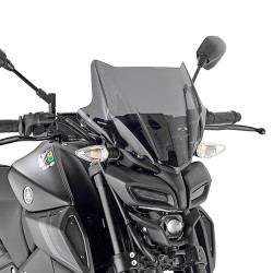 GIVI WINDSCREEN YAMAHA MT-125 2021-2024, GERAUCHT, MIT MONTAGESATZ