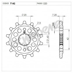 PIÑON DE ACERO PARA CADENA 520 TRIUMPH DAYTONA 675/R 2006-2015