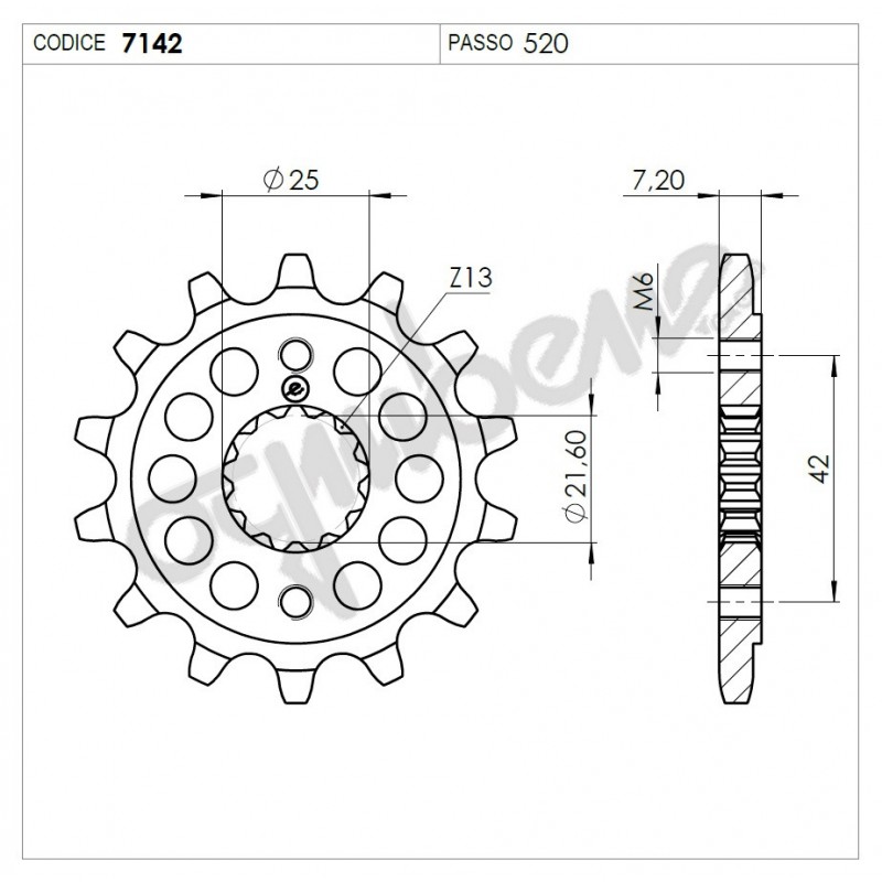 STEEL FRONT SPROCKET FOR 520 CHAIN TRIUMPH STREET TRIPLE 765 R 2017-2020, STREET TRIPLE 765 S 2017-2020