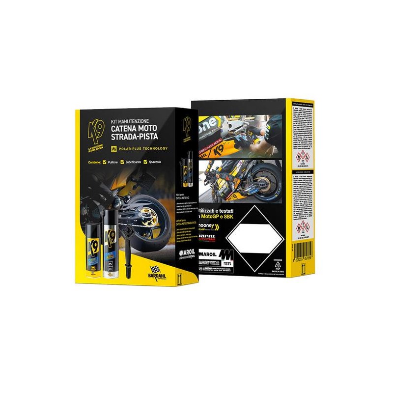 KIT DE MANTENIMIENTO DE LA CADENA DE TRANSMISIÓN BARDAHL K9 PARA BICICLETAS DE CARRETERA