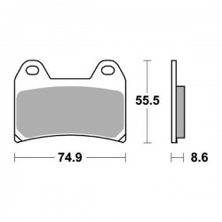 RACING BREMSBELÄGE VORNE SBS 706 DS-2 DUCATI SUPERSPORT 1000 DS 2004-2006