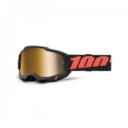 MASCHERA 100% ACCURI 2 ENDURO ARANCIO LENTE DOPPIA TRASPARENTE