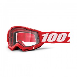 MASCHERA 100% ACCURI 2 ENDURO ROSSO LENTE TRASPARENTE