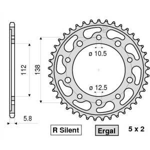 STAHL-KETTENRAD FÜR KETTE 520 HONDA CBR 500 R 2013-2015