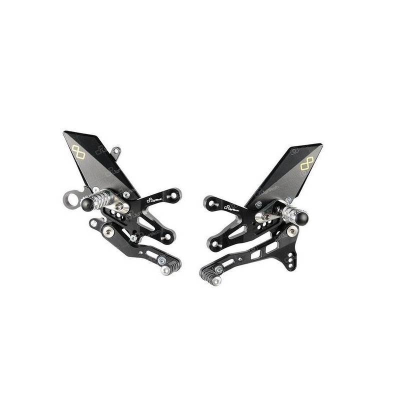 LIGHTECH ADJUSTABLE REAR SETS WITH FIXED FOOTRESTS APRILIA TUONO 660 FACTORY 2022-2024 (STANDARD/REVERSE SHIFTING)