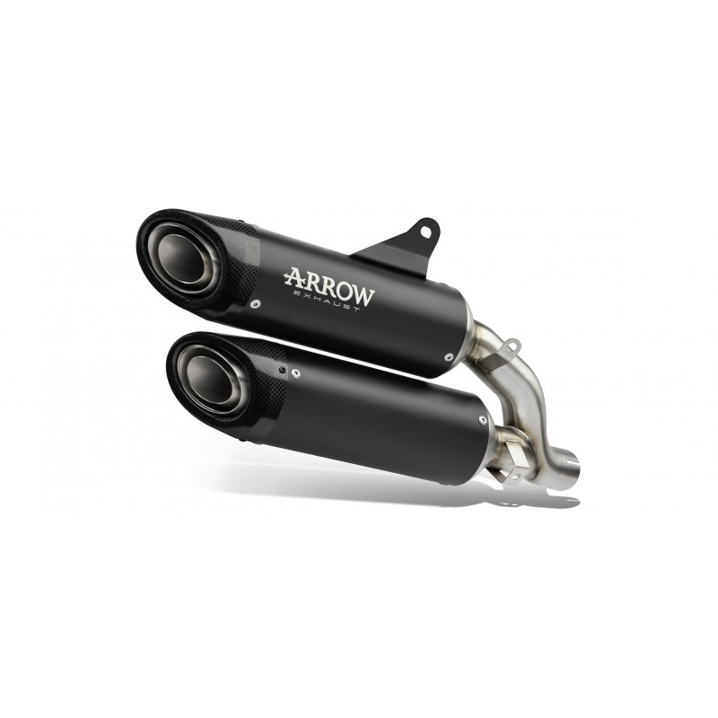 COPPIA TERMINALI DI SCARICO ARROW ROUND SIL DUCATI MONSTER 937 SP 2023-2024, TITANIO DARK/CARBONIO, OMOLOGATI