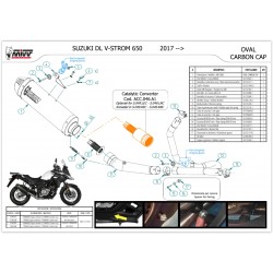 EXHAUST MIVV OVAL SUZUKI V-STROM 650 2017-2020, DEKAT CARBON