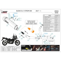 TERMINALE MIVV SPEED EDGE SUZUKI V-STROM 650 2017-2020, DEKAT BLACK/CARBONIO