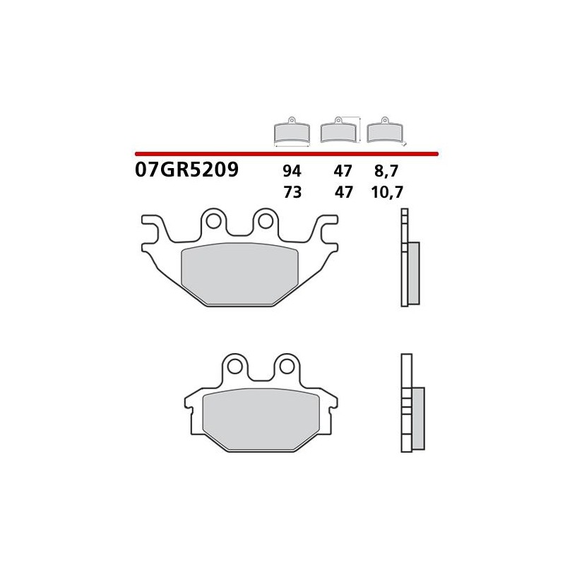 SET PASTIGLIE FRENO POSTERIORI ORGANICHE BREMBO YAMAHA YZF-R 125 2014-2018