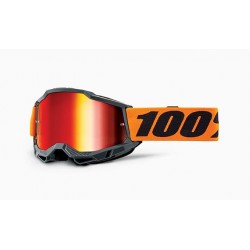 MASCHERA 100% ACCURI 2 ARANCIO LENTE A SPECCHIO ROSSA