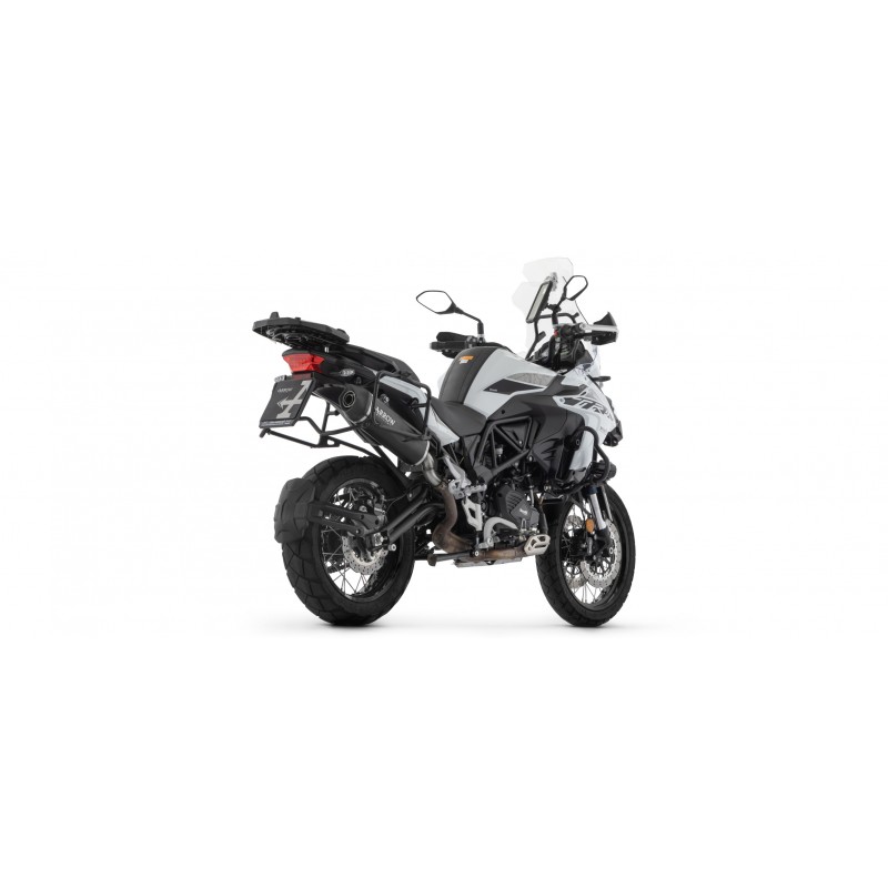 TERMINALE ARROW INDY RACE EVO BENELLI TRK 502 X 2021-2024, ALLUMINIO DARK/CARBONIO, OMOLOGATO