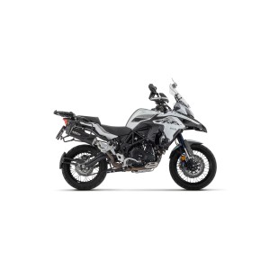 TERMINALE ARROW INDY RACE EVO BENELLI TRK 502 X 2021-2024, ALLUMINIO DARK/CARBONIO, OMOLOGATO