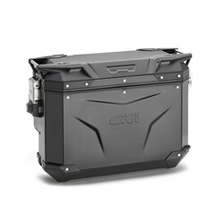 MALETA LATERAL IZQUIERDA GIVI TREKKER OUTBACK EVO MONOKEY CON CERRADURA DE SEGURIDAD INTELIGENTE, 33 LITROS EN ALUMINIO NEGRO