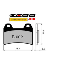 ZCOO CARBON-CERAMIC BRAKE FRONT PADS SET B002-EX MV AGUSTA BRUTALE 675 2012-2016