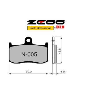 SET PASTIGLIE FRENO ANTERIORI CARBON-CERAMIC ZCOO N005-EXC TRIUMPH SPEED TRIPLE 1050 2005-2007