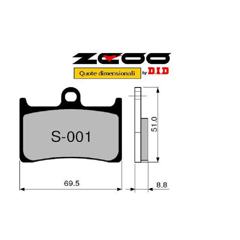 SET PASTIGLIE FRENO ANTERIORI CARBON-CERAMIC ZCOO S001-EX YAMAHA R1 1998-2006, R6 1999-2020, MT-01 2005-2006