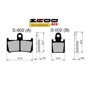 PASTILLAS DE FRENO DELANTERAS CARBON-CERAMIC ZCOO S002-EXC YAMAHA R1 2009-2014