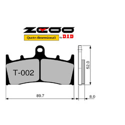 PASTILLAS DE FRENO DELANTERAS CARBON-CERAMIC ZCOO T002-EX KAWASAKI ZX-6R 1998-2002, ZX-9R 1995-2001