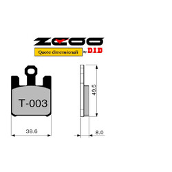 SET PASTIGLIE FRENO ANTERIORI CARBON-CERAMIC ZCOO T003-EX KAWASAKI ZX-6R 2003-2006, ZX-10R 2004-2007