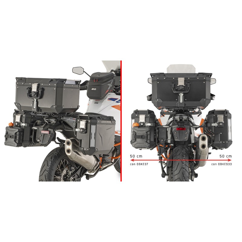 SPEZIFISCHER STAHLROHR-SEITENKOFFERTRÄGE GIVI FÜR KOFFER MONOKEY CAM-SIDE TREKKER OUTBACK KTM 1290 SUPER ADVENTURE R 2021-2024