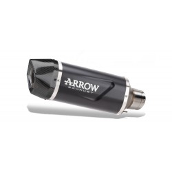 ARROW INDY RACE EVO EXHAUST HONDA TRANSALP 750 2023, DARK ALUMINUM/CARBON, APPROVED