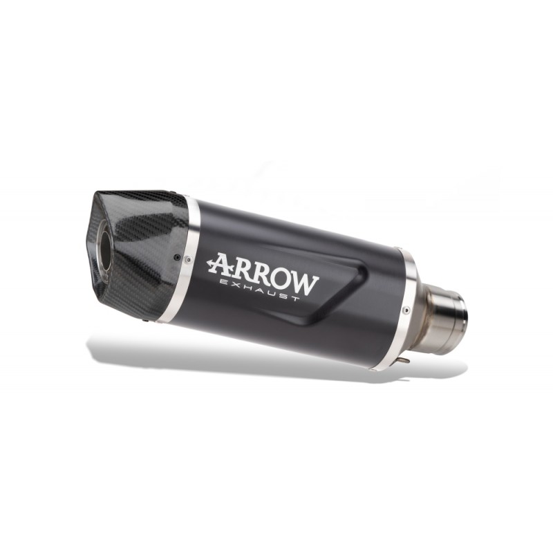 ARROW INDY RACE EVO EXHAUST HONDA TRANSALP 750 2023-2024, DARK ALUMINUM/CARBON, APPROVED