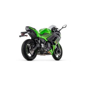 IMPIANTO DI SCARICO COMPLETO ARROW INDY RACE EVO KAWASAKI NINJA 650 2024-2025 (EURO 5+), ALLUMINIO DARK/CARBONIO, CATALIZZATO