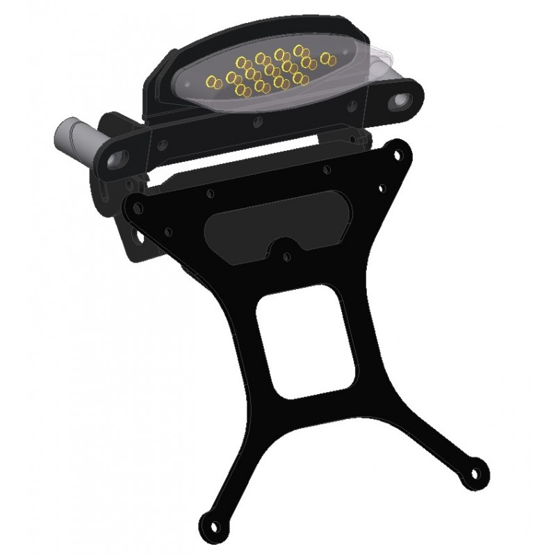LICENSE PLATE SUPPORT DUCATI MONSTER 695 2006-2007 WITH CUT TAIL, WITH ADJUSTABLE INCLINATION FOR LED TAILLIGHT