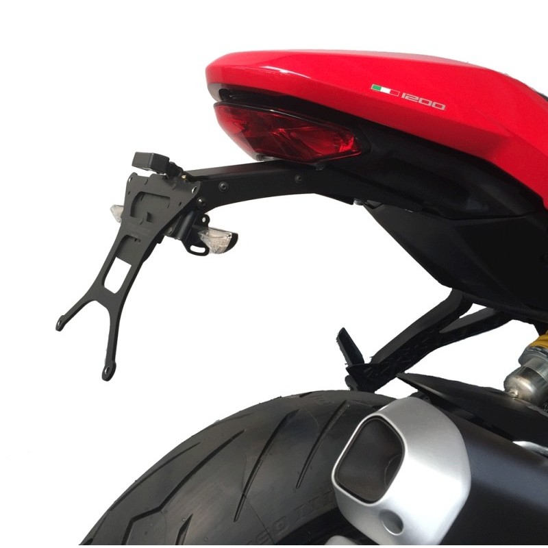 LICENSE PLATE SUPPORT DUCATI MONSTER 1200 S 2017-2020, WITH ADJUSTABLE INCLINATION