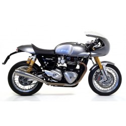 COPPIA TERMINALI DI SCARICO ARROW PRO-RACING TRIUMPH THRUXTON 1200 RS 2020, ACCIAIO DARK, OMOLOGATI 