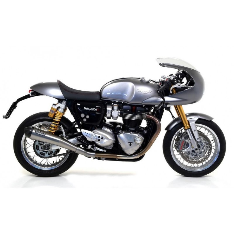 COPPIA TERMINALI DI SCARICO ARROW PRO-RACING TRIUMPH THRUXTON 1200 RS 2020, ACCIAIO/CARBONIO, OMOLOGATI
