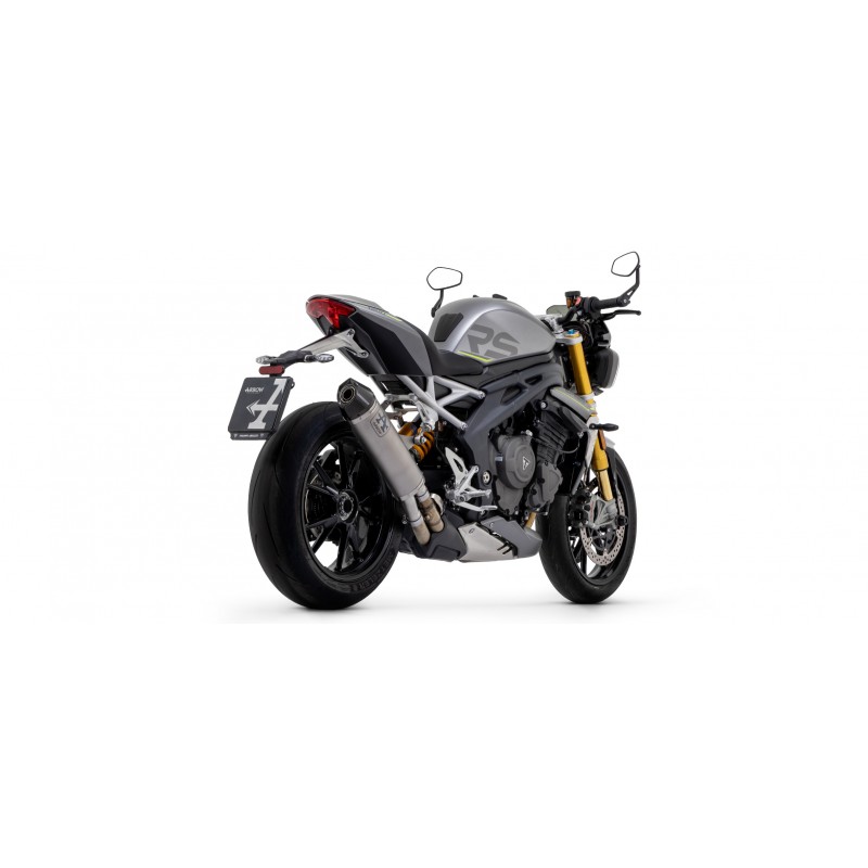 TERMINALE ARROW RACE-TECH TRIUMPH SPEED TRIPLE 120 RS 2021-2024, ALLUMINIO DARK/CARBONIO, OMOLOGATO