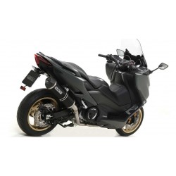 ARROW THUNDER FULL EXHAUST SYSTEM YAMAHA T-MAX 560 2022-2024, DARK ALUMINUM/CARBON, CATALYTIC