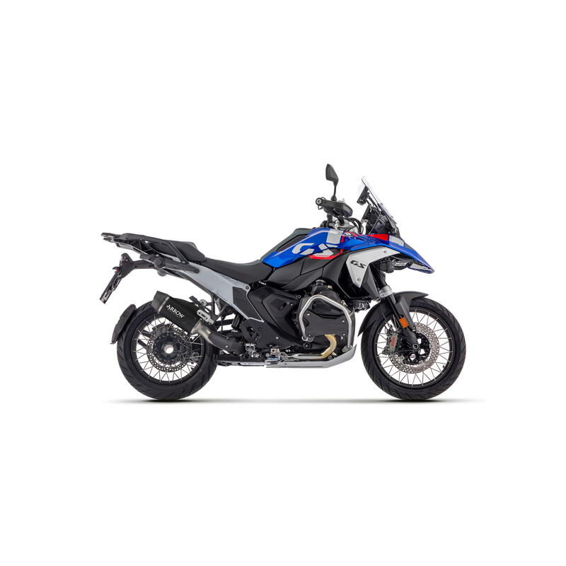 TERMINALE ARROW INDY RACE EVO BMW R 1300 GS 2023-2024, ALLUMINIO DARK/CARBONIO, OMOLOGATO